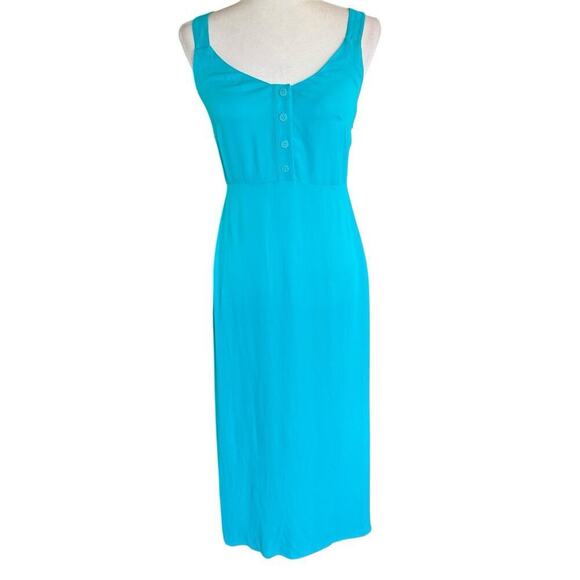 Whistles Turquoise Andie Button Dress 4 Maxi Fairy Coastal Resortwear Colorful - Picture 1 of 14